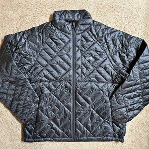 Supreme Spellout Quilted Lightweight Down Jacket Men's size Medium Black NEW